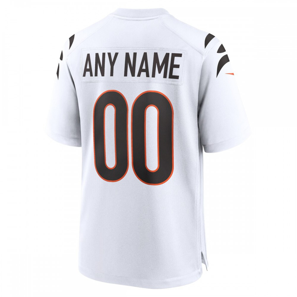 Cincinnati Bengals Nike Game Custom Jersey - White-GridironStore